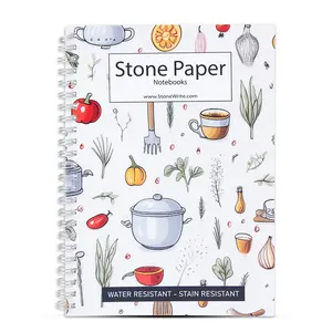 StoneWrite Waterproof Stone Paper Cooking Notebook for Recipes with Measurements - Eco-Friendly Kitchen Companion - Waterproof, No Bleed Through, Tear-Resistant Recipe Journal - Grocery List Notebook