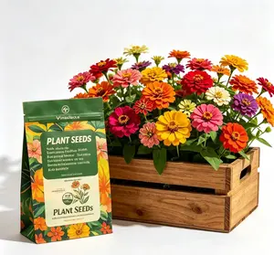 Premium Mixed Zinnia Seeds - High Germination, Non-GMO, Open-Pollinated Heirloom Flower Seeds for Outdoor Gardens, Drought-Tolerant & Low Maintenance Flowers, Drought-Tolerant Flowers