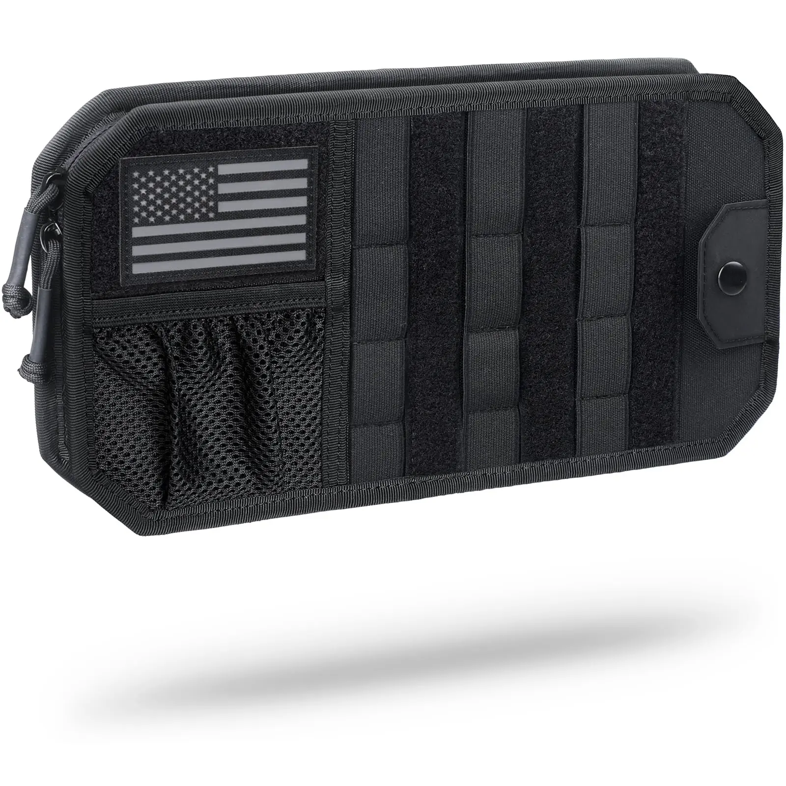 Molle Car Sun Visor Storage Bag, Original Design Automotive Accessory, Zippered Sun Visor Pouch and Eyeglass Clip, Semi-Rigid Molle Panel, Car Organizers, Car Organization Supplies, Car Accessories