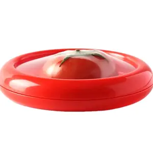 2 Pack Vegetable Tomato Shape Food Saver Containers with Silicone Lid - Fridge Organizer - Boxes