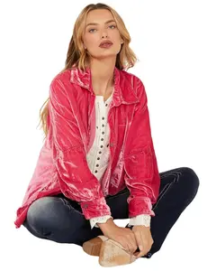 Free People Women's Night Skies Velvet Long Sleeve Top - Ob1784066-Pnk