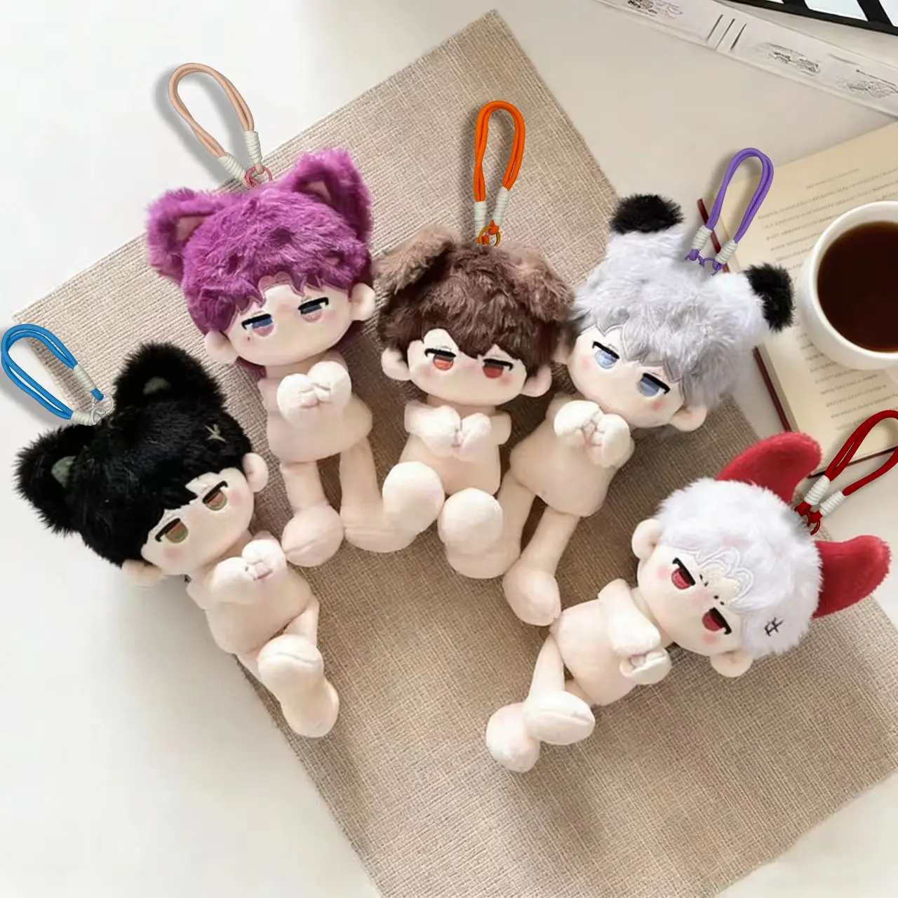 Love and Deepspace Unisex 15cm Plush Doll - Soft Collectible with Magnetic Hands, Detachable Ears, Keychain Accessory Gift (Sylus, Rafayel, Zayne, Xavier, Caleb)