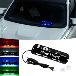 Windshield Green LED Sign  Control Car Share Light Suction Cup Mount Decoration