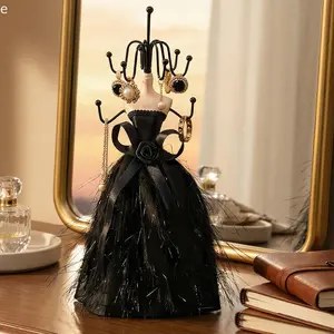 Jewelry Display Stand Display Stand Mini Model Mannequin Dress and High Heels, Vintage Necklace Earring Ring Holder Jewelry Storage Case, High-Capacity Portable Ornament with Dividers Jewelry Box Sturdy Organizer Witch Hunt Gold Plated Centenario Pendant