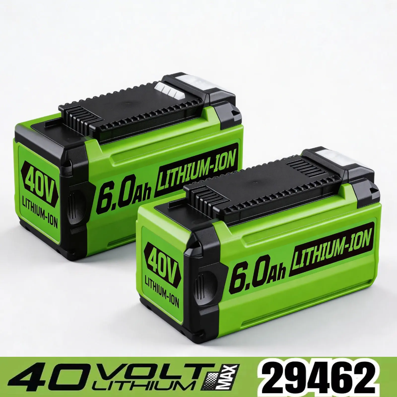40V 6.0Ah High-Capacity Lithium Ion Power Tool Batteries (2-Pack), Replaceable Compatible Replacement for Greenworks 29472, 29462, 2901319, 25302, 24322 Cordless Power Tools, Replaceable Batteries