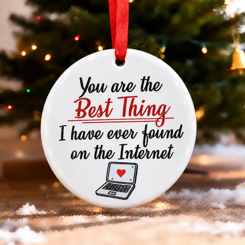 Couple Ceramic Ornament, Anniversary Birthday Gifts for Him, Her, Husband, Wife, Gifts for Girlfriend Boyfriend on Christmas, Valentines, Romantic Gifts for Couple Ceramic Ornament