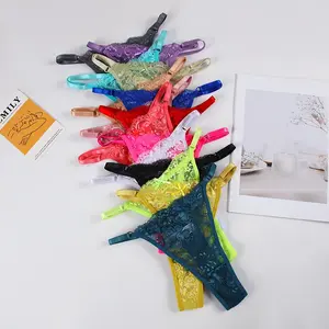 15pcs Fabric Floral Underwear for Women Lace Sexy Breathable Thongs Low Rise Soft Stretchy Ladies Panties Lingerie Womenswear