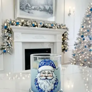 Handmade Premium Soy Candle with Santa Design for Festive Home Decor