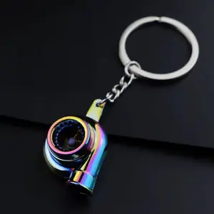 Car Turbo Keychain Metal Gearbox Key Holder for Boy Friends - Metal Key Chain with Shift Wheel Hub, Brake, and Disc Key Holder