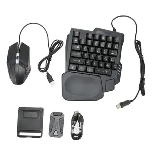 Half Hand Gaming Keyboard and Mouse Combo Wired Gaming Mouse Converter for Android for Harmony for IOS 10.0‑13.3