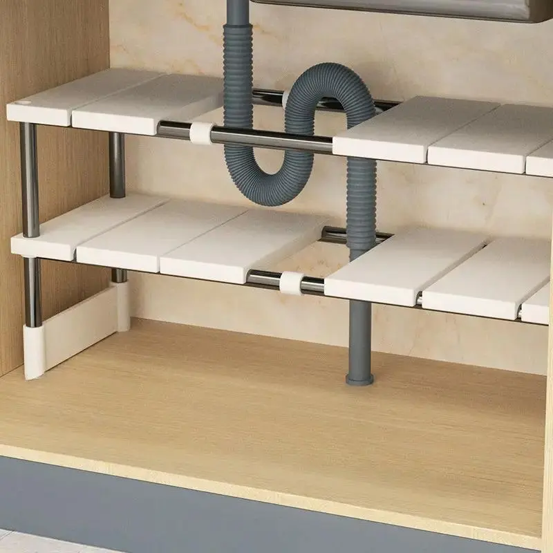 Scalable Sink Storage Rack, 1 Count Multi-layer Multifunctional Storage Rack, Kitchen Storage Organizer, Home Organizer for Kitchen Bathroom, Bathroom Organization