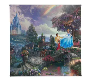 Thomas Kinkade Cinderella Wishes Upon Dream 14x14 Gallery Wrap