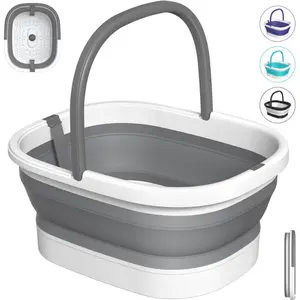 Nekteck Foot Soaking Tub Collapsible Bucket for Foot Bath Soak Tub, Foot Basin Foot Soaker with 138 Acupressure Nodes and Pumice Stone for Feet Massager Pedicure Foot Spa, Gifts for Men Women Dad Mom