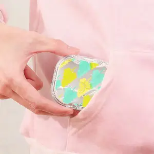Lemon & Grape Print Retainer Case, Cute Fruit Pattern Orthodontic Aligner Holder, Portable Durable Storage Box for Mouth Guards and Aligners