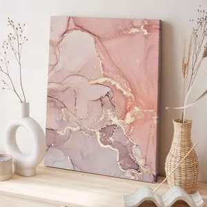 Modern Art Canvas Print, Solid Wood Frame, Abstract Marble Pattern Poster for Living Room & Bedroom Decor, Waterproof HD Wall Art, Ideal Hallway Decoration