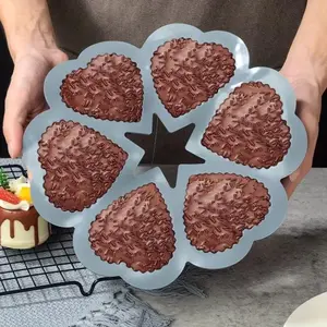 Nonstick Silicone Heart-Shaped Cake Mold, 3D Design for Perfectly Baked Cupcakes, Chocolates & Puddings, Easy-Release, Oven Safe