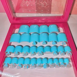 30 Piece - Tiffany Blue Press On Toe Nails
