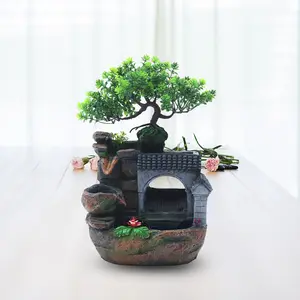 Mini Rockery Fountain Waterfall. Feng Shui Desktop Water Decor. Ornaments for Room and Garden. Charming decoration items. Add tranquility and beauty.