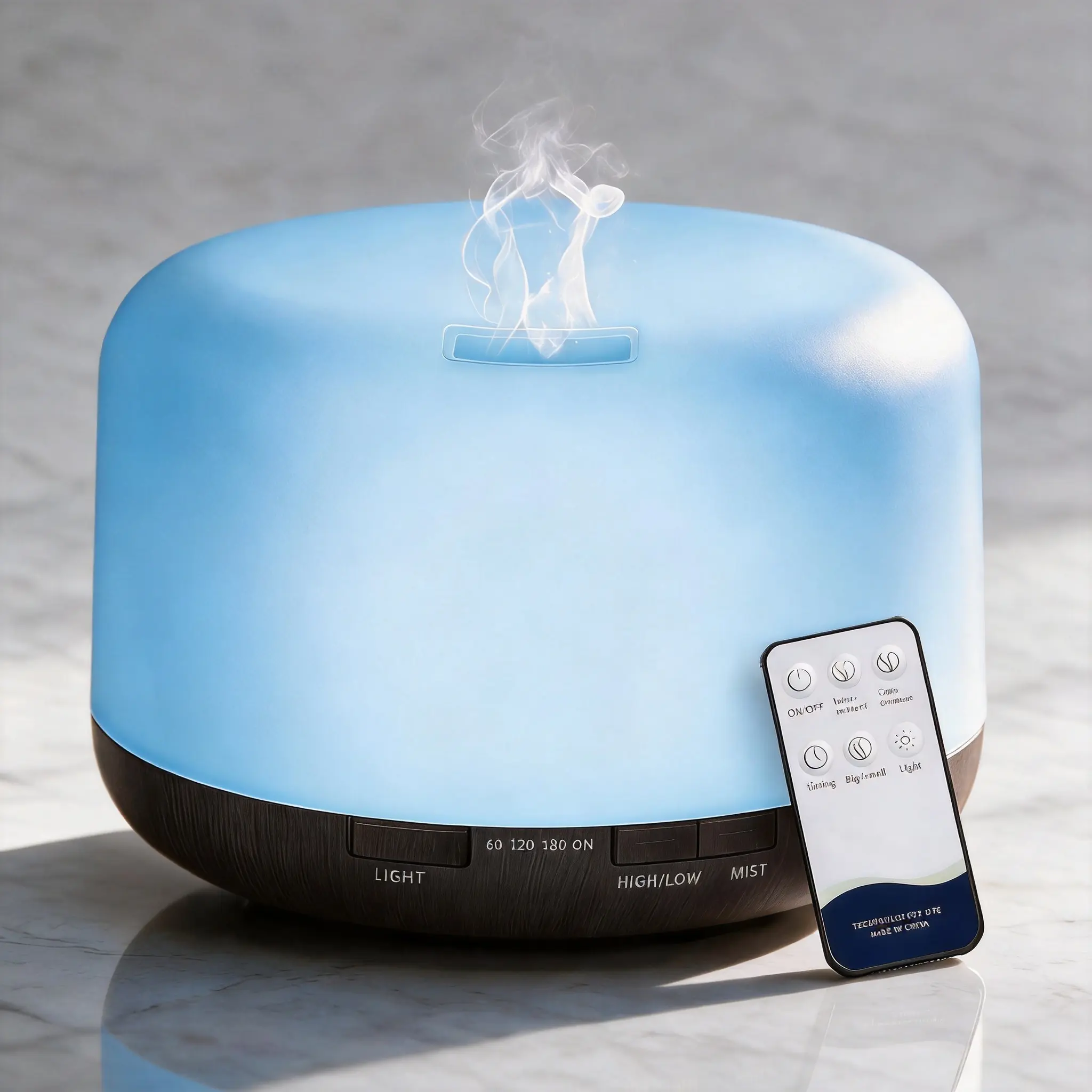 500ml fragrance diffuser, aromatherapy diffuser, with remote control function, automatically shuts off without water, adjustable timing mode, suitable for large families to use