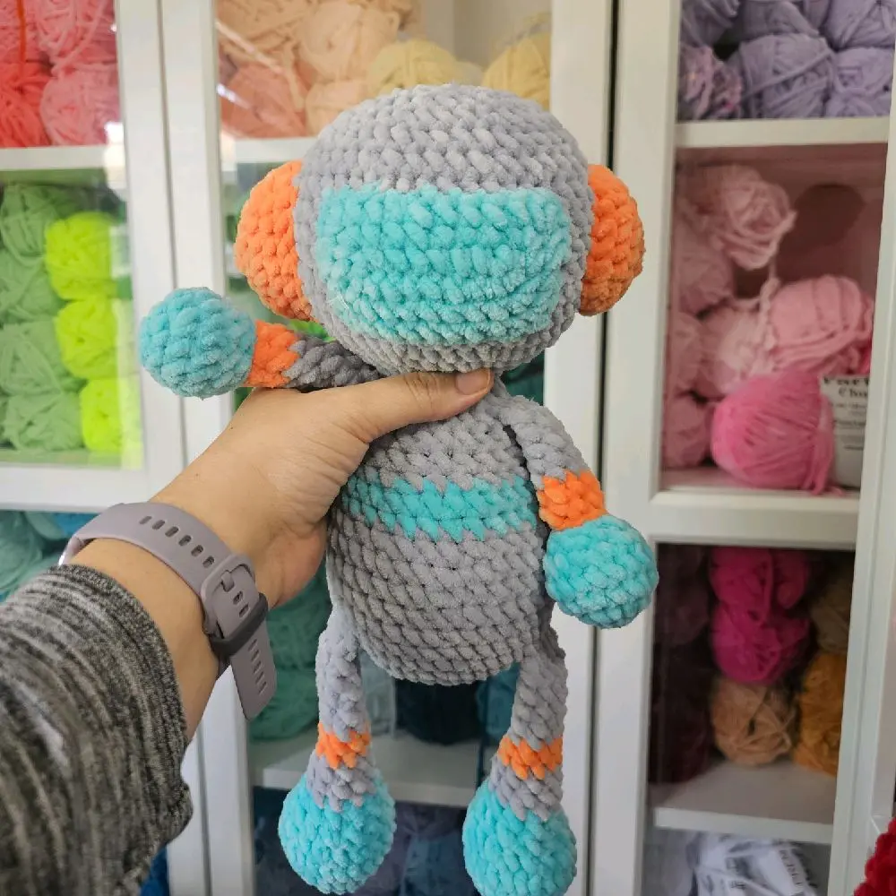 Handmade Look Crocheted Yarn Astronaut Plush Collectible Toy - Playful Colors, Vibrant Design - Space Themed Bedroom Decor - For Collectibles Enthusiasts