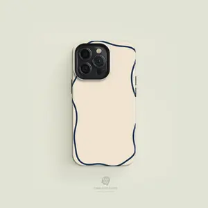 Trimmed Navy & Cream MagSafe Tough Phone Case