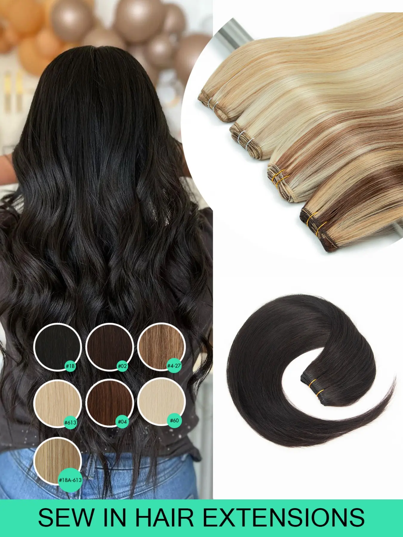 Sew In Hair Extensions Real Human Hair Remy Weft Human Hair Straight ...