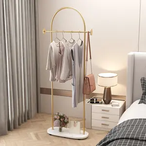 Freestanding Metal Coat Rack, Modern Garment Rack for Entryway Bedroom, Multi-Use Standing Hanger for Clothes, Bags, Hats, Plant Display Stand