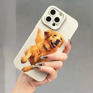 Golden Retriever Pattern, Angel Eyes Phone Case, Phone Protective Cover, 360 Degree All-round Protection, Suitable for iPhone 11 12 13 14 15 16 Pro Max XR X/ XS 7 8 Plus SE Mini and Other Smartphones/MS2