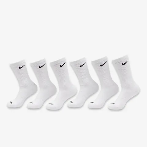 Nike Dri-FIT Everyday Plus Cushioned High Training Crew Socks (6 Pack) White