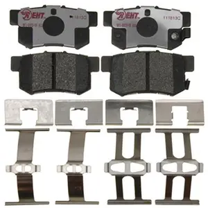 212 MAIN Ceramic Brake Pad Set - RM Brakes EHT537H, Hybrid, Set of 4, Includes Shims, Aggressive Stop, With Hardware, For Acura Models