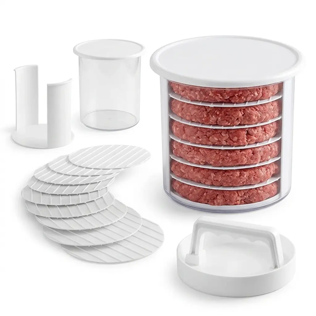 Burger Press, Non-Stick Hamburger Patty Maker, Hamburger Patty Storage Container, Kitchen Burger Patty Making Tool  ﻿