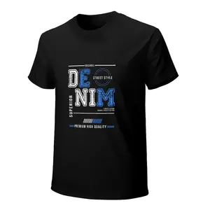 "Superior Denim Street Style" Heavyweight T-Shirt, 180gsm Premium Cotton Short Sleeve, Vintage Denim Urban Graphic Tee, Casual Wear for Men/Women, Black Crewneck Top,deo merch,frisco orange tshirt,anti grape clothing,big deborah,funny, Customized, Elastic