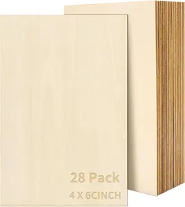 28 PCS Basswood Sheets - 4 X 6 X 1/16 Inch Thin Unfinished Craft Wood Pieces for DIY Projects, Model Making, Drawing, and Engraving SOKOSEY