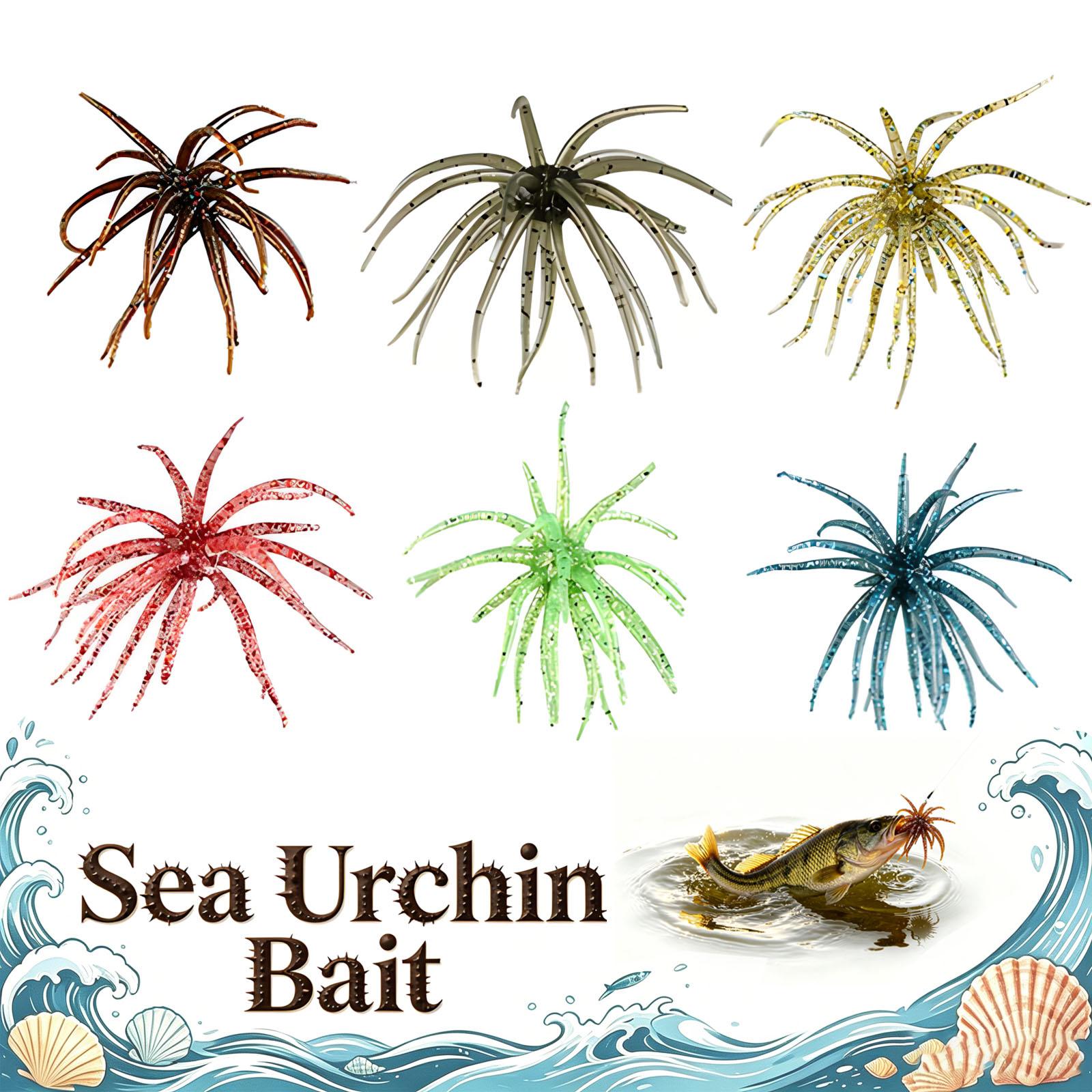 2/4/6Pcs Sea Urchin Bait Soft Artificial Fishing Lures Set Plastic Realistic Dice Lure for Bass Mandarin Snakehead Catfish Pike Trout