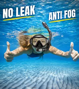 Aegend Snorkel Goggles Mask Set - Anti-Fog, No-Leak, Wide-View Diving Mask with Dry Top Snorkel
