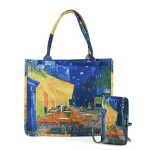 Van Gogh Cafe Terrace At Night Painted Tote Bag and Cellphone Bag