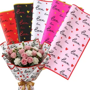 5/20 Sheets New Love Heart Magic Border Bouquet Packaging Paper, Waterproof Durable Korean Paper, Valentine's Day, Wedding, Mother's Day Gift Decorations
