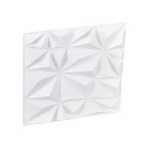 3D Wall Panels 33-Pack 11.81 x 11.81'' PVC 32 Sq.Ft Coverage Diamond Matte White