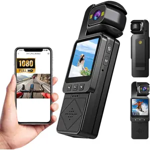 Body Cameras with Audio and Video Recording, Handheld Pocket Camera with WiFi, Night Vision, 6HR Battery, Mini Vlogging Camera for Travel, Sports, Work Records, Covert Recording.