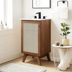Modway Soma 18” Bathroom Vanity in Walnut White