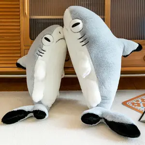 90cm Shark Pillow Bed Comforting Shark Cat Doll Sleeping Pillow Plush Toy Cute Large Doll Girls Gift