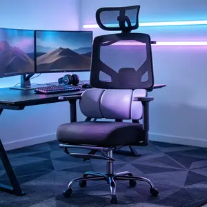 Mr IRONSTONE Ergonomic Office Chair with Footrest & Adjustable Lumbar Support, High Back Home Desk Chair with 6D Armrest, 90-145° Tilt Lock and Wide Cushion, Big and Tall Mesh Chairs for Man Woman, Black Task Chair, 400lbs Capacity
