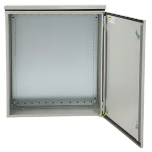 VEVOR Electrical Enclosure,  24x24x12in, Tested to UL Standards NEMA 4 Outdoor Enclosure, IP65 Waterproof & Dustproof Cold-Rolled Carbon Steel Hinged Junction Box for Outdoor Indoor Use, with Rain Hood