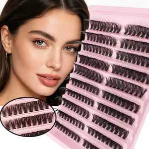 10 Rows 18 Clusters Ultra-Soft D Curl Segmented False Eyelashes, Beginner-Friendly Reusable Self-Lamination False Lashes, Easy Application