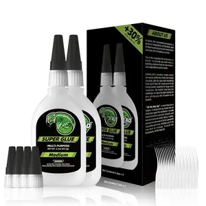 Medium Super CA Glue with Easy-to-Squeeze Bottle, 4.6 oz Multi-Purpose Cyanoacrylate Glue, Extra Caps & Microtips, 2610 PSI High Strength Instant Adhesive for DIY Craft, 3D Printing