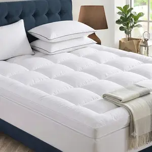 Epic Stocks Extra Thick King Mattress Topper | Soft Plush Pillowtop Pad for Back Pain Relief, Overfilled Down Alternative with Deep Pocket