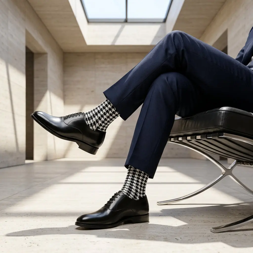 Dynamocks Houndstooth Cotton Crew Socks – Crew