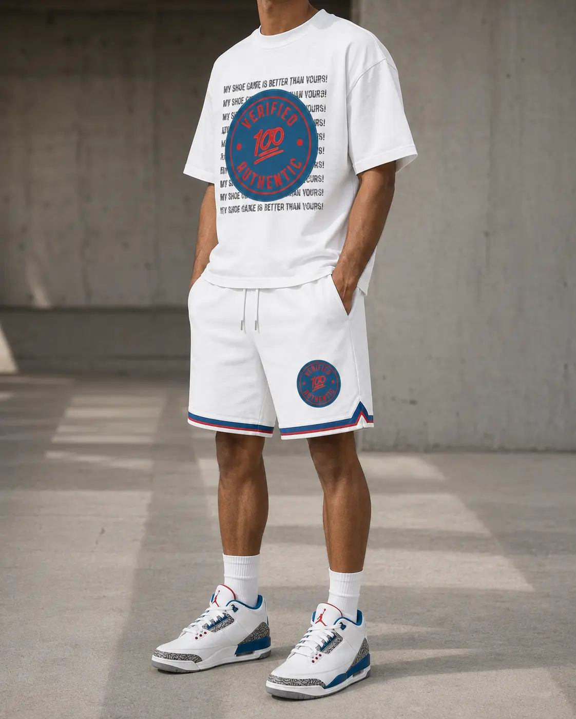 Verified Authentic – Jd 3 “True Blue” Matching Short Set