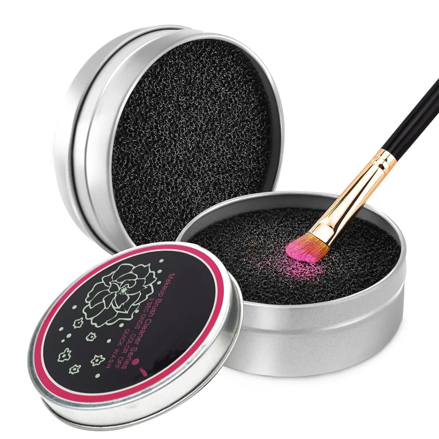 2 Pack Dry Makeup Brush Cleaner Sponge, Instantly Remove Eyeshadow Color from Brushes - No Water Needed, Quick Switch Color Tool for Daily Makeup