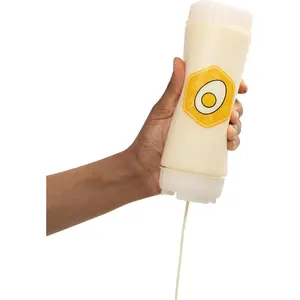 No‑Drip FIFO Mayo Squeeze Bottle – 18oz BPA-Free Refillable Dispenser with White Twist Cap for Mess-Free Squeezing – Ideal for Mayonnaise, Aioli, Ranch, Creamy Dressings & Prep Use